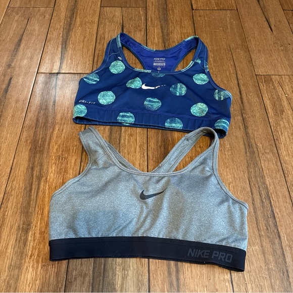 Nike Women's Sports Athletic Bra Dri-Fit Size Small Lot of 2 Blue Gray Racerback - Picture 5 of 11